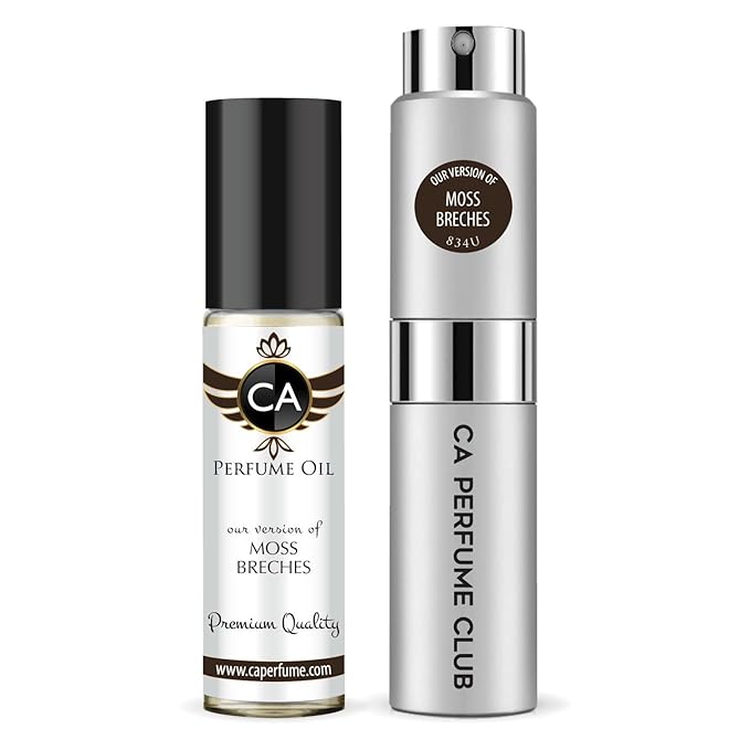 CA Perfume Duo Impression of Moss Breches For Women And Men Perfume Layering Set Long Lasting Travel Size EDP + Body Oil Roll-On Bottle 0.27 Fl Oz+0.33 Fl Oz