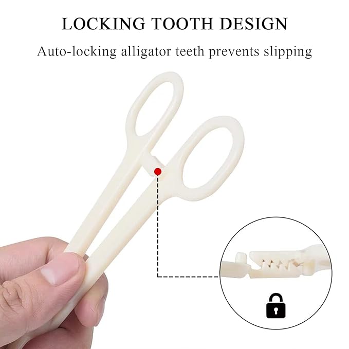 Piercing Clamps - Autdor 25Pcs Piercing Forceps Rounded Slotted Disposable Piercing Clamps Septum Forceps for Lip Navel Tongue Belly Ear Nose Piercing Kit Piercing Tools