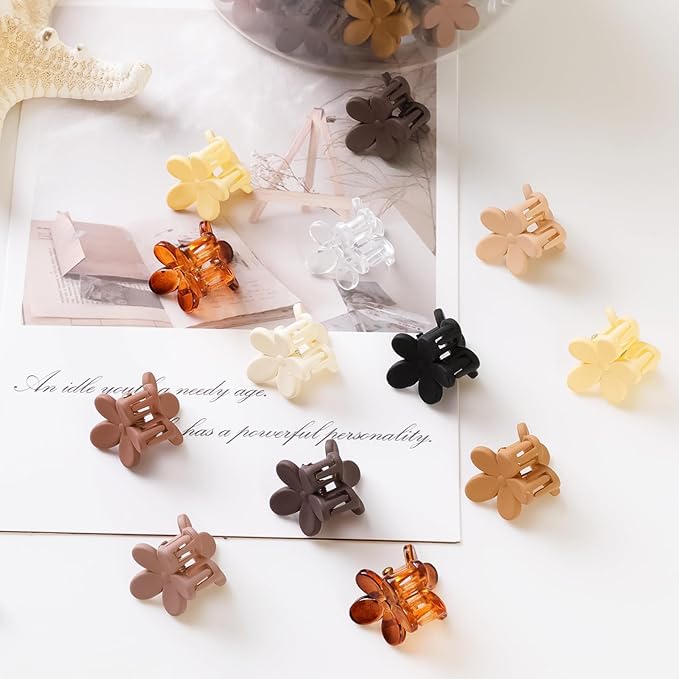Mini Flower Hair Clips 100Pcs, Small Hair Clips Mini Claw Clips Cute Jaw Clips Hair Pins Hair Barrettes Hair Accessories for Women Girls Kids Teens