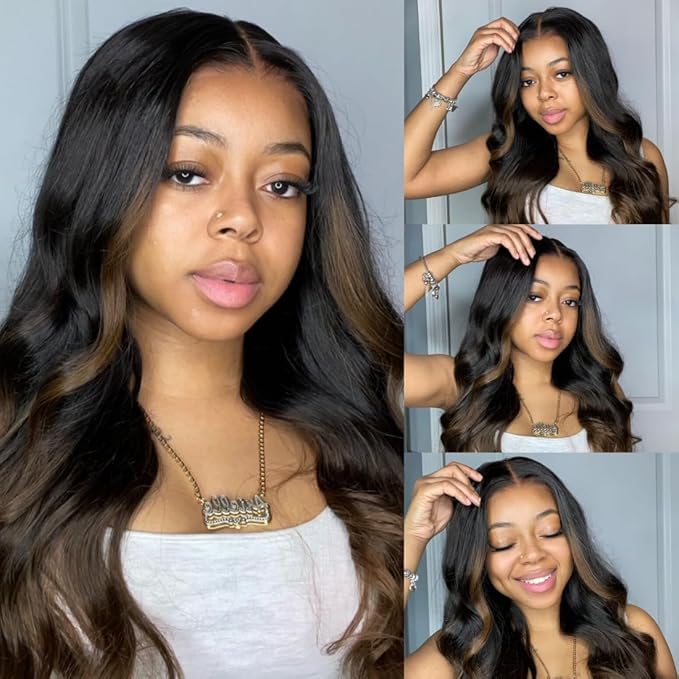 UNICE Chestnut Brown Ombre Body Wave Human Hair Weave 3 Bundles 24 24 24 inch Brazilian Remy Human Hair Wavy Sew in Human Hair Extensions