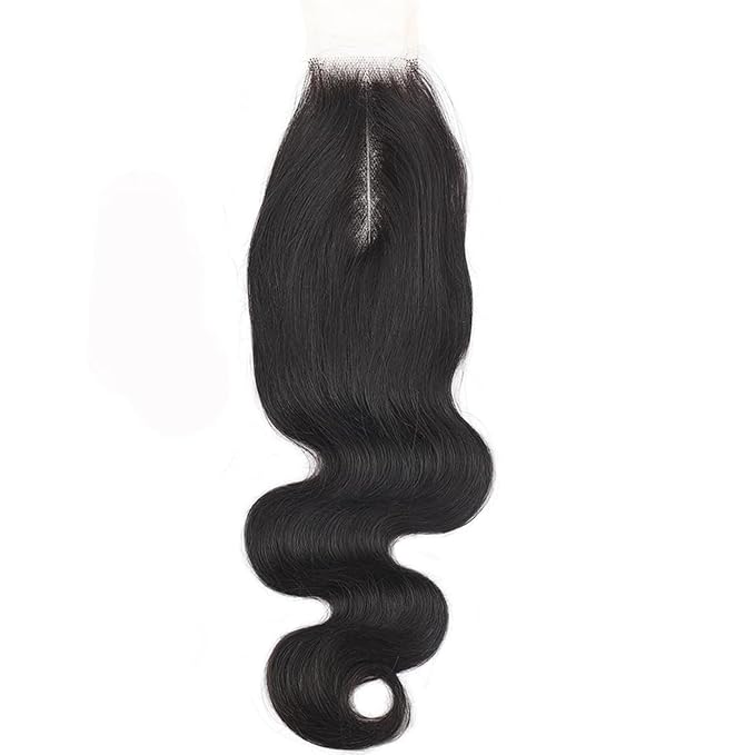 14 Inch Body Wave 2x6 HD Closure Human Hair Transparent 2x6 Lace Closure Hair Extensions for Women 100% Virgin Remy Hair Frontal HD Lace Pre Plucked With Natural Black