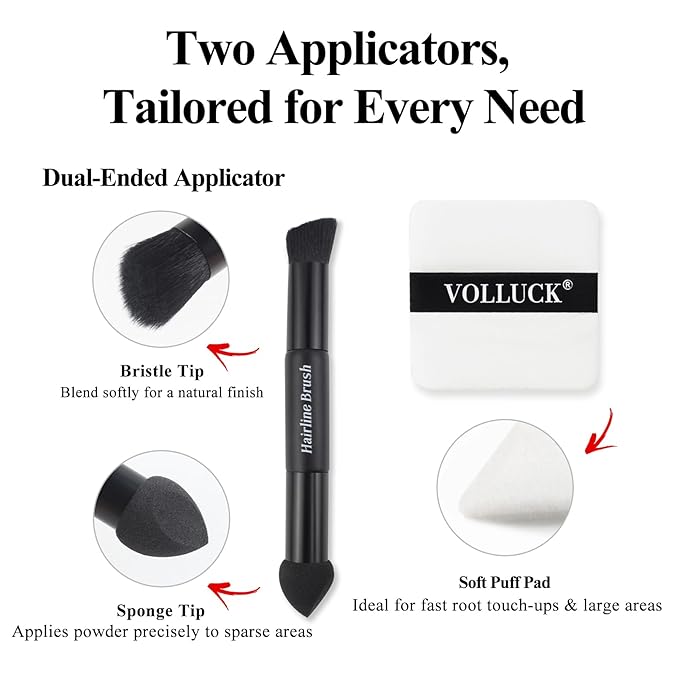 VOLLUCK Root Touch up Powder, Long-lasting Gray Hair Cover up Powder for All Hair Types, Waterproof for Women and Men (Light-Brown, 0.42 0unce)