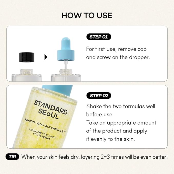 Brightening Bouncy Boost Serum – Radiance-Boosting K-Beauty Serum with Niacinamide, Vitamin C Blend, Lightweight Dual-Phase Glow Formula (30ml)