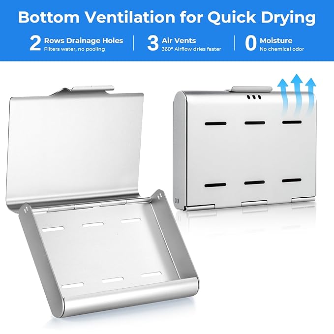 2 Pack Aluminum Retainer Case for Invisalign Aligners, Partial Mouth Guard Case Denture Retainer Container Case Holder with Vent Holes, Slim Orthodontic Aligner Case for Traveling-Silver
