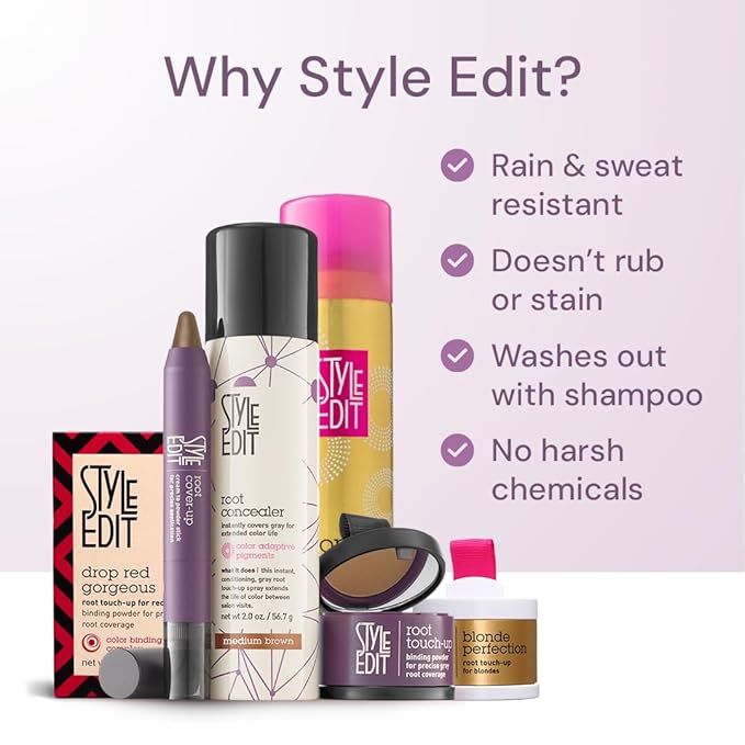 Style Edit Root Concealer Touch Up Spray | Instantly Covers Grey Roots | Professional Salon Quality Cover Up Hair Products for Women |Auburn/Red 2 Ounce (Pack of 2)