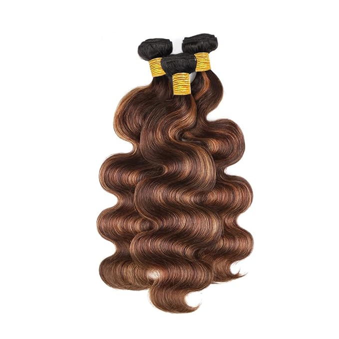30 32 34 Inch P430 Human Hair Bundles Color 30 Body Wave Bundle Brazilian Virgin Remy Hair 3 Bundles Light Brown Body Wave Bundle