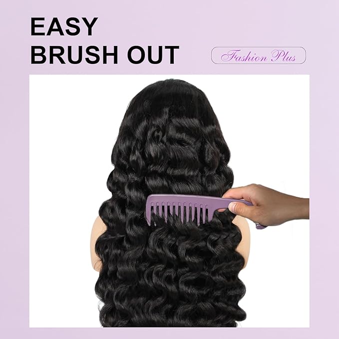 FASHION PLUS Loose Wave Lace Front Wigs Human Hair 220% Density Loose Wave Wig 13x4 HD Regular Lace Frontal Wig Loose Deep Wave 24 Inch 15A Glueless Wigs Human Hair Pre Plucked for Women
