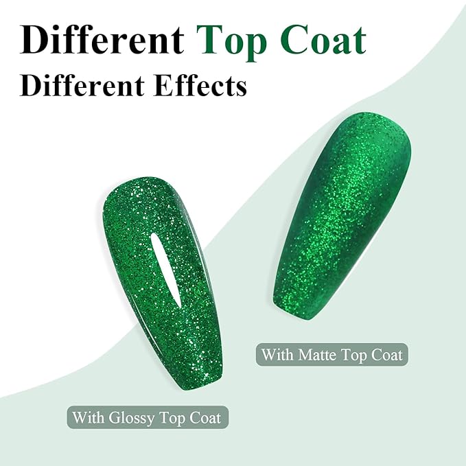 10ml Hema Free Glitter Gel Nail Polish Soak Off Long Lasting Christmas Green Gel Polish Salon DIY at Home Gift for Women 1Pcs