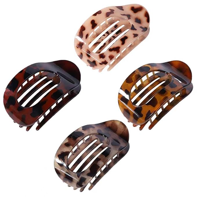 4 Pack Flat Hair Claw Clips for Women Nonslip French Hair Clips for Thick, Thin, Long, or Short Hair Matte Neutral Colors Comfortable & Strong Hold for Daily Wear, Weddings