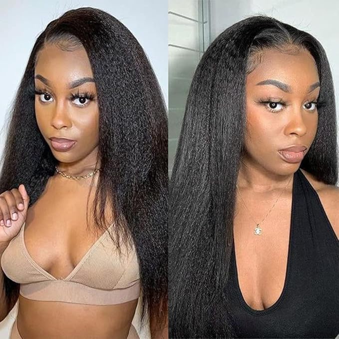 Kerriana Kinky Straight Bundles Human Hair, 24 26 28 Inch Long Hair Weave Human Hair Bundles 100% 3pcs Raw Bundles Kinky Straight