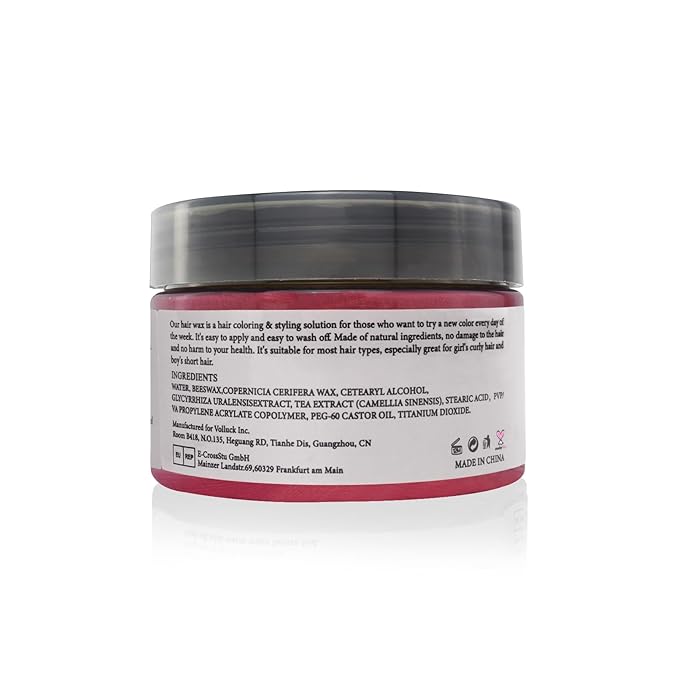 Red Temporary Hair Dye Wax Natural Instant Hair Color Wax Pomades 4.23 oz,Hair Styling Clay for Party, Cosplay, Halloween,Christmas