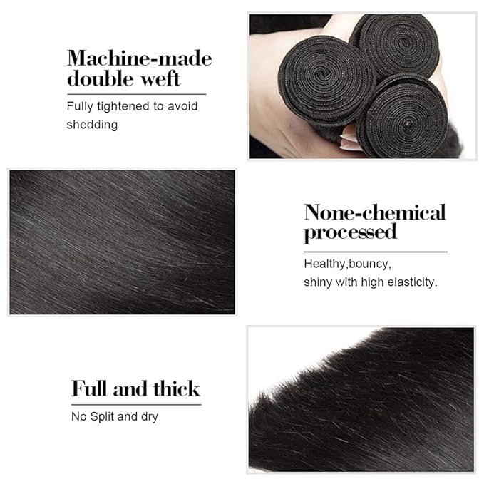 Straight Bundles Natural Black Human Hair Bundles 20 22 24 inch Brazilian Straight Hair Weave Bundle