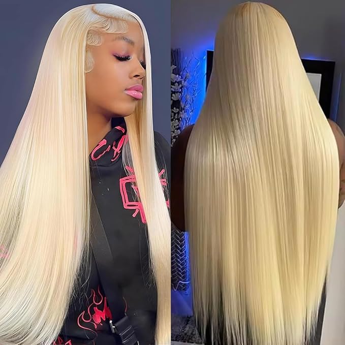 Tuneful 613 13x6 Lace Front Wig Human Hair 32 inch 613 HD Lace Frontal Wig 220% Density Straight Blonde Lace Front Wigs Human Hair Pre Plucked with Baby Hair