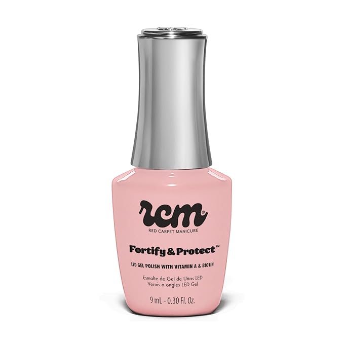 RC Red Carpet Manicure Fortify & Protect Blush Pink Crème Gel Polish for Strong, Healthy Nails - Infused with Vitamin A & Biotin - (Passport To Petals) Led Nail Gel Color, 0.3 Fl Oz