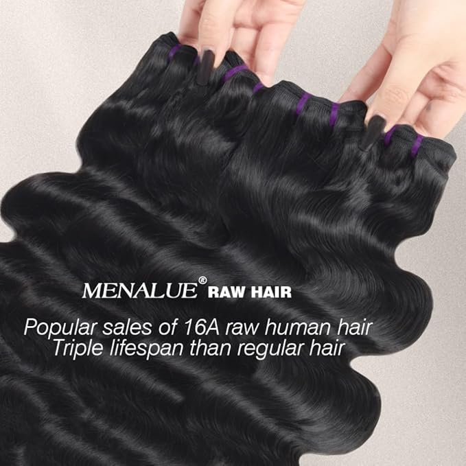 Human Hair Bundles Body Wave Hair 4 Bundles 18 20 22 24 Inch 16A Vietnamese Raw Human Hair 100% Unprocessed Virgin Hair Weave Human Hair Extension Natural Black Color
