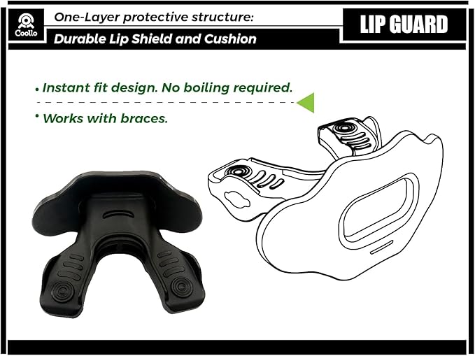 Football Mouth Guard Lip Guard 2-in-1 Transformer Pacifier Football Sports Lip Protector for Adults & Youth USA Flag & Fangs Mouthpiece (Case Included)