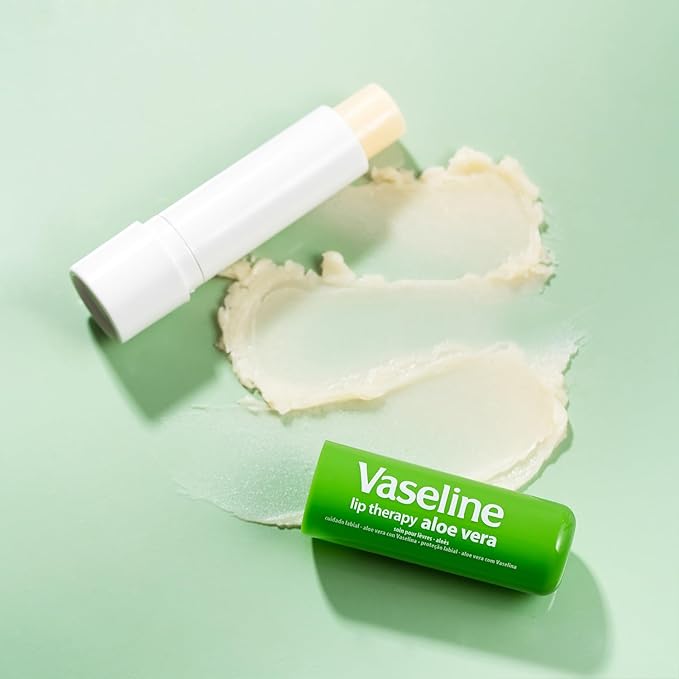 Vaseline Lip Therapy Aloe Fresh 12-Pack – Moisturizing Lip Balm for Very Dry Lips, 0.16 Oz Ea