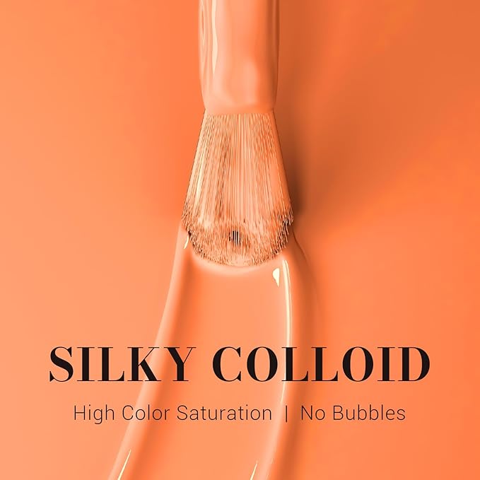 MelodySusie Coral Orange Gel Nail Polish, 0.5 fl oz Nails Soak Off UV LED Light Orange Gel Polish Gift for Women Nail Art Manicure Salon DIY Nail Design Decoration at Home-227