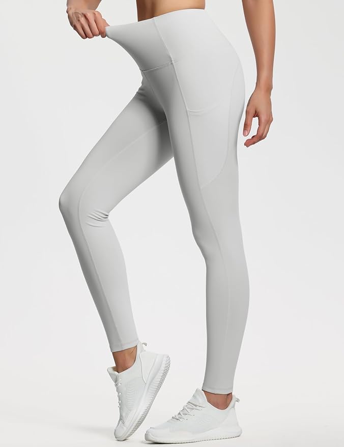 THE GYM PEOPLE Thick High Waist Yoga Pants with Pockets, Tummy Control Workout Running Yoga Leggings for Women
