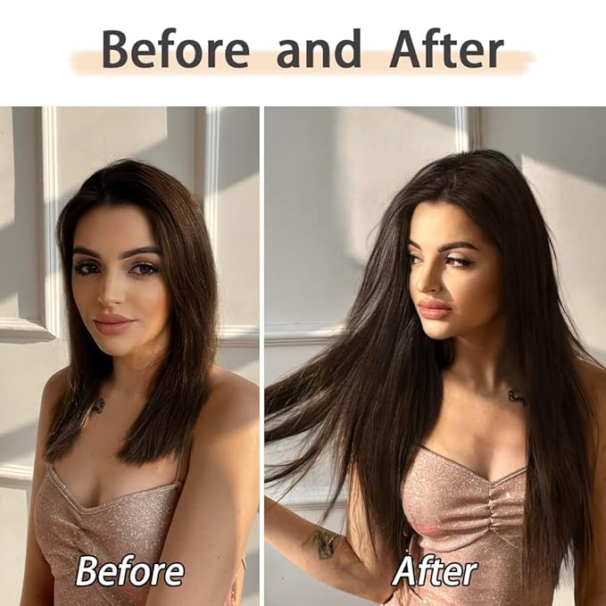 Dark Brown Hair Extensions StrRid Clip in Extension Straight 22"Long Synthetic Black Thick Clips on Hairpieces for Women 5PCS Blonde Curly Wavy 18" Easy Installation Cheap White Natural Full Head 5 Oz