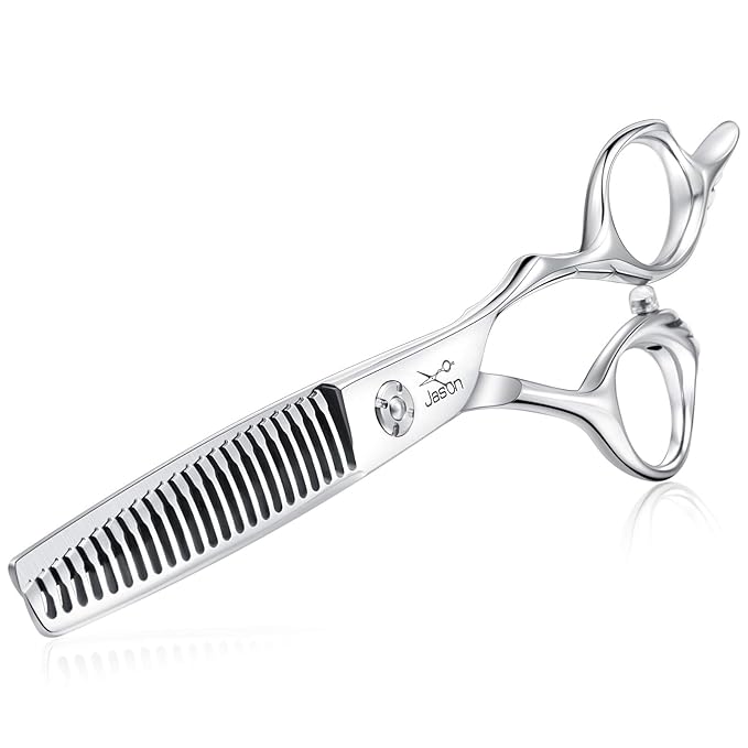 JASON 6" Texturizing Hair Scissors, 23 Teeth Hair Texture Shears Professional Blending Hair Thinning Scissor for Barber, Hairdresser, Stylist, Women and Men, Japanese 440C Stainless Steel Gift