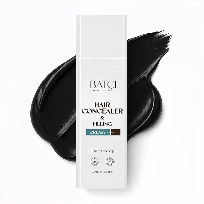 Batci Hair Concealer Cream for Thinning Hair & Bald Spots – Natural Non-Fiber Scalp Filling Cream, Root Touch-Up for Men & Women, Waterproof Formula, 1 fl oz (30ml)