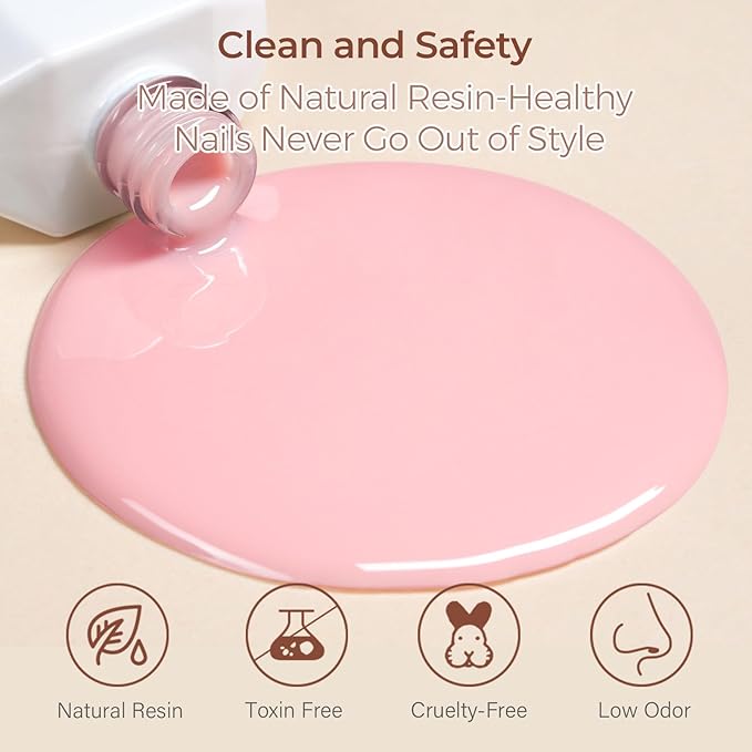 AILLSA Milky Pink Gel Nail Polish Natural Nude Jelly Gel Polish Light Color Translucent Nude Polish Sheer Pink Neutral Nails Soak Off U V Gel for French Manicure Nail Salon at Home 0.51 Fl Oz/GB90