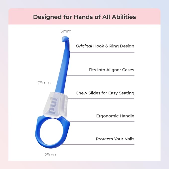 PUL Pack of 1 Reusable 2-in-1 Aligner Seating Chewie & Removal Tool — Compatible with Invisalign, Removable Braces, Retainers & Trays – Easy-to-Use Remover & Chew, Dental & Oral Hygiene Care – Black