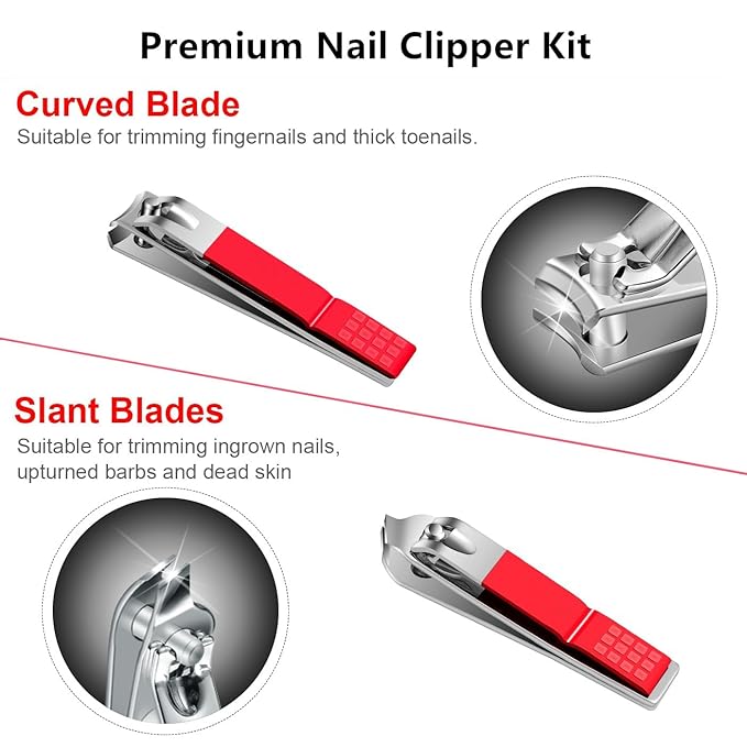 Stocking Stuffers for Women Men Manicure Set Nail Clipper Set Stainless Steel Toe Finger Travel Nail Clippers Kit Personal Care Tools with Case Manicure Tool Grooming Kit Christmas Gifts for Women Men