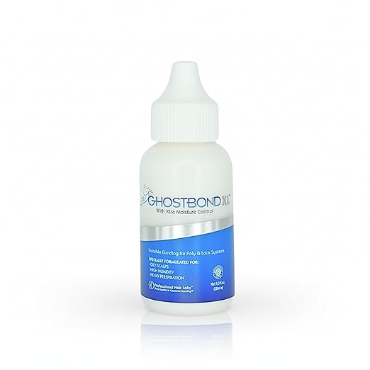 GHOSTBOND XL Hair Replacement Adhesive 1.3oz- Invisible Wig Bonding Glue: Water & Oil-Resistant, Non-Toxic, Light Hold for Secure and Natural-Looking Poly and Lace Hairpiece, Wigs & Toupee Systems