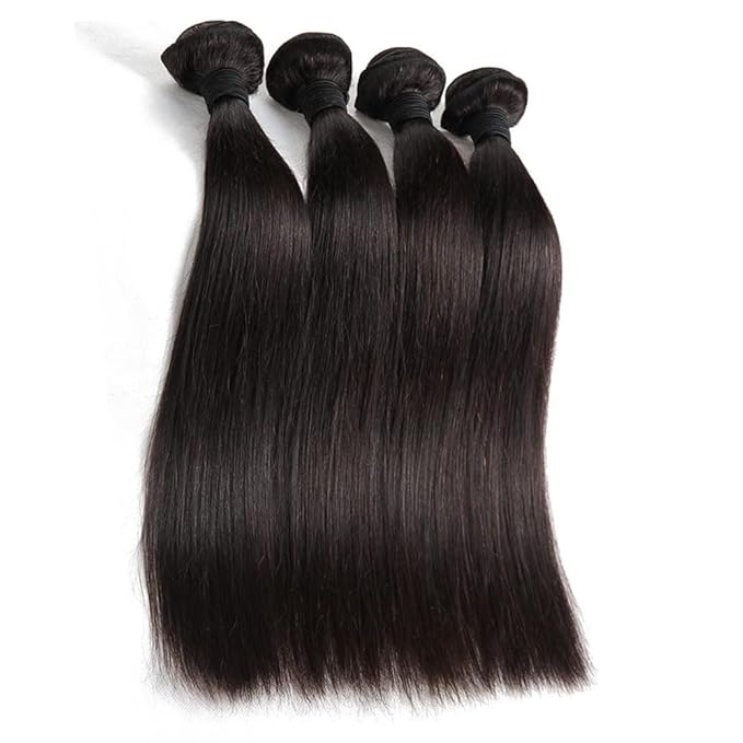 Human Hair Bundles Straight 20 20 22 22 Inch 12A Grade Unprocessed Virgin Brazilian Hair Extensions 4 Bundles Natural Color