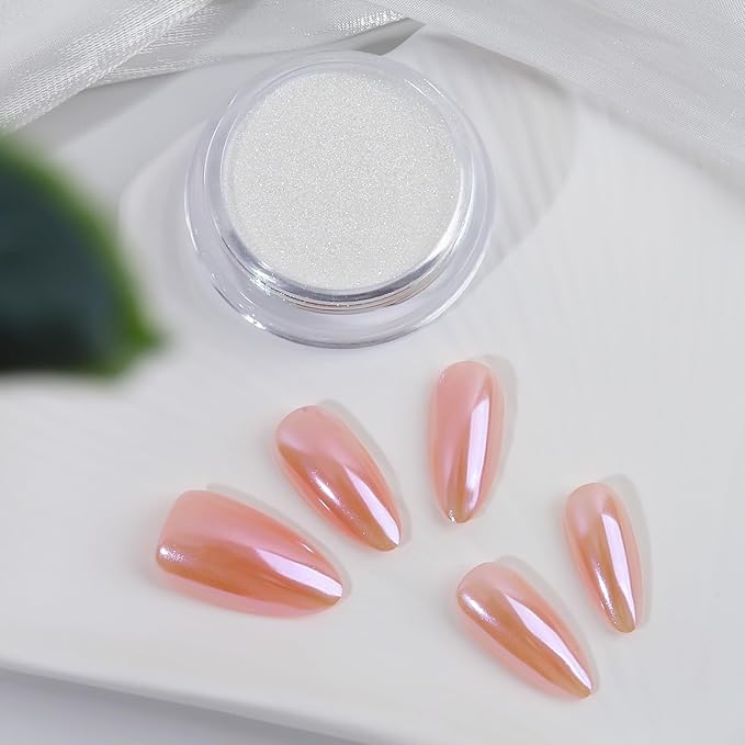 Artdone Chrome Nail Powder Moonlight Blue Sample Size 0.3 gram Iridescent Aurora Powder Metallic Mirror Effect Pigment Pearlescent Mermaid Pearl Glitter Dust Kit