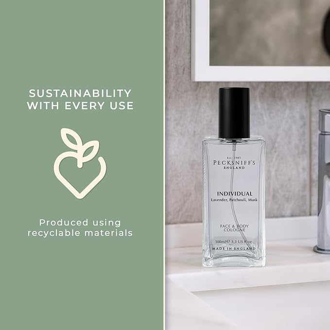 Peckniff's Men’s Face & Body Cologne – Individual Fresh Fougere, Distinctive Men’s Cologne with Clean Finish, Everyday Wear, 100ml / 3.4 fl oz