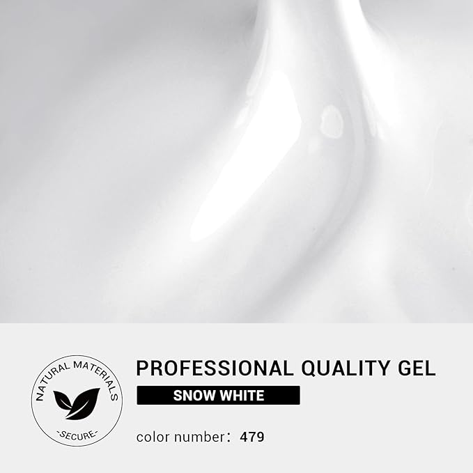 MelodySusie Thick Snow White Gel Nail Polish,15ML Soak Off UV LED White Gel Polish Christmas Gift for Women Nail Art Manicure Salon DIY Nail Design Decoration at Home-479