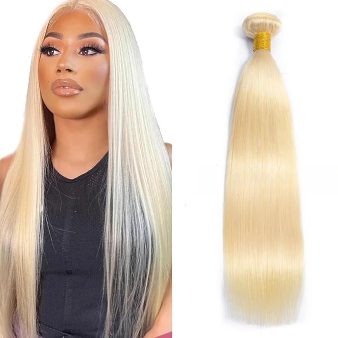 613 Bundles Human Hair Blonde Straight Bundle Brazilian Virgin Hair 1 Bundle 50g 24 Inch 613 Blonde Straight Human Hair Extensions