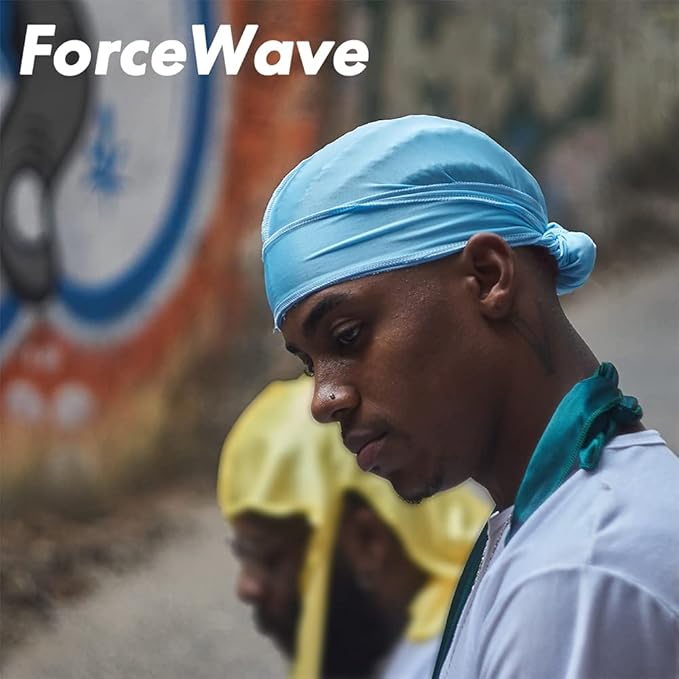 ForceWave Silky Durag for Men Wave Cap Satin Dorag for Men Women 360 Wave