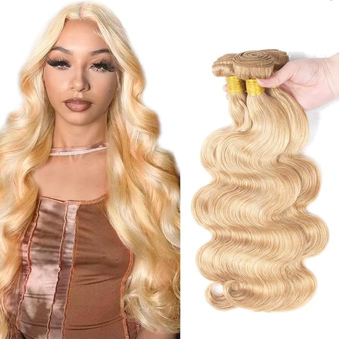 22 24 26 inch 27/613 Human Hair Bundles Blonde Body Wave Bundles #613 Human Hair Bundle #27 Honey Blonde Bundle 300g