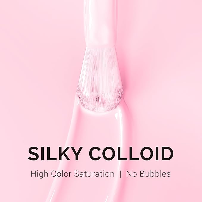 MelodySusie 0.5fl oz Sakura Pink Gel Nail Polish, Nails Soak Off UV LED Bright Pink Gel Polish Gift for Women Nail Art Manicure Salon DIY Nail Design Decoration at Home-A2604