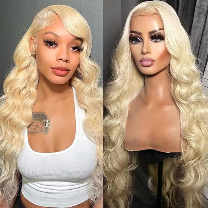 Ice Pear 26 Inch 613 Lace Front Wig Human Hair Body Wave Blonde Wig Human Hair 613 13x6 Lace Front Wig Human Hair 200% Density Pre Plucked Blonde Lace Front Wigs for Women