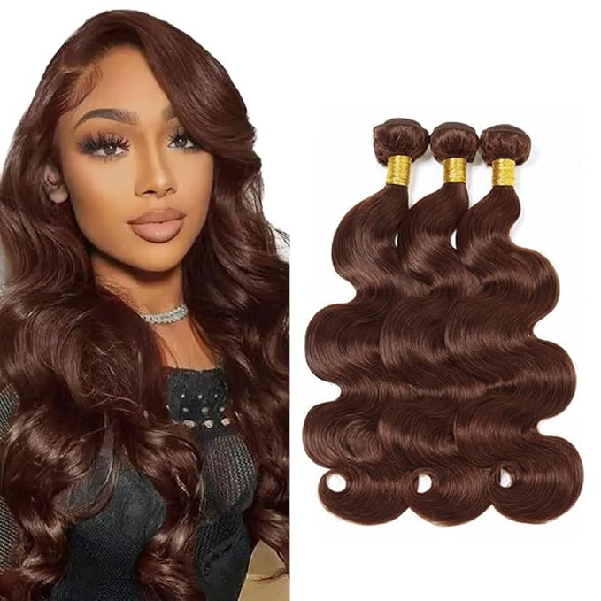 Dark Brown Bundles #4 Body Wave Human Hair Bundles Brown Body Wave Bundle 16 18 20 inch #4 Human Hair Bundle 150g