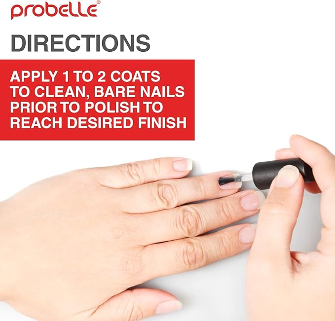 Probelle Hydrating Base Coat for Dry and Brittle Nails, Instant Moisturizer, Nourishes and Soothes Nails with a Healthy Glow, Extends Polish Life, Ideal for Dehydrated, Rough, Breaking Nails