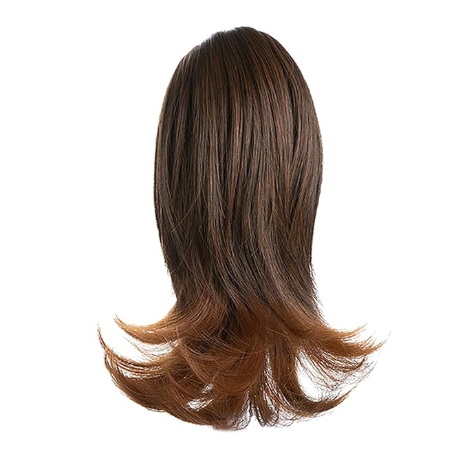 Ponytail Hair Extensions, 12 Inch Claw Clip Ponytail Hair Extensions for Women, Chin Clip Wigs, Soft Synthetic Wigs-Ginger Brown and Light Auburn Tips