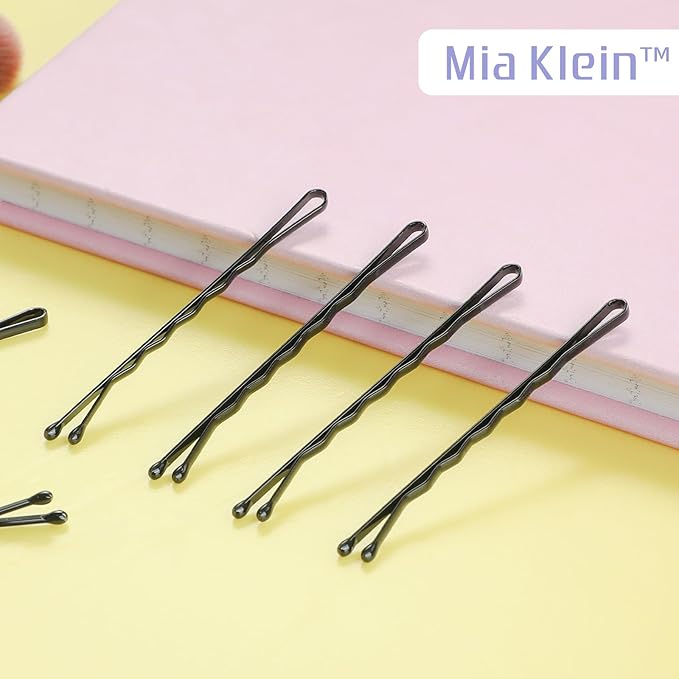 Bobby Pins, Hair Pins 2 Inch 60PCS Crimped Hair Clips for Kids, Girls, and Women, Secure and Easy for All Hair Types, With Ball Tips Design. Hair Accessories for Styling (Black)