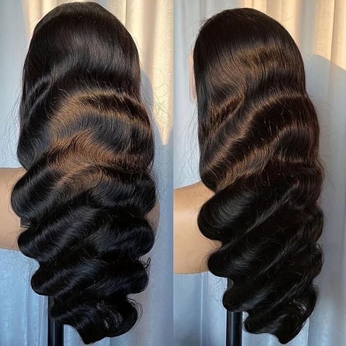 IUPin 250% Density 28 Inch Body Wave HD Lace Front Wigs Human Hair Glueless Wigs Pre Plucked 13x4 Transparent Body Wave Frontal Human Hair Wig with Baby Hair Lace Front for Black Women
