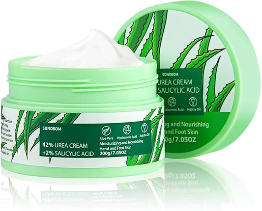 Urea Cream 42 Percent for Feet 7.0 Oz, 2% Salicylic Acid, Aloe Vera, Hyaluronic Acid , Deeply Moisturize Skin Cream For Dry Cracked Feet, Hands, Heels, Elbows, Nails, Knees, Intensive Moisturizes &