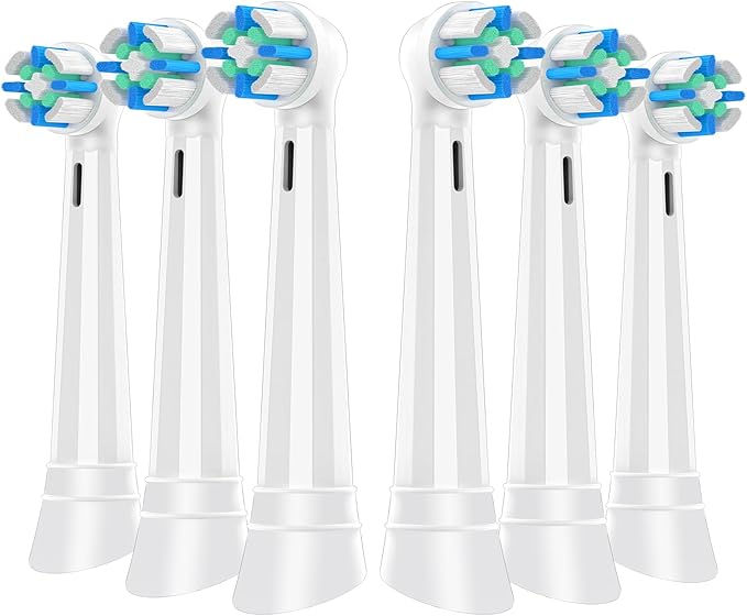 6 Pack IO Replacement Heads Compatible with Oral B iO 2/3/4/5/6/7/8/9/10 Series Electric Toothbrush, Brush Heads Compatible with Oral B iO for Gentle Dental Care (White)