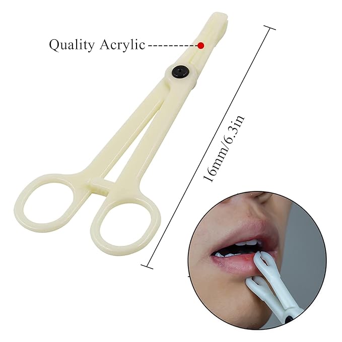 Piercing Clamps - Autdor 25Pcs Piercing Forceps Rounded Slotted Disposable Piercing Clamps Septum Forceps for Lip Navel Tongue Belly Ear Nose Piercing Kit Piercing Tools