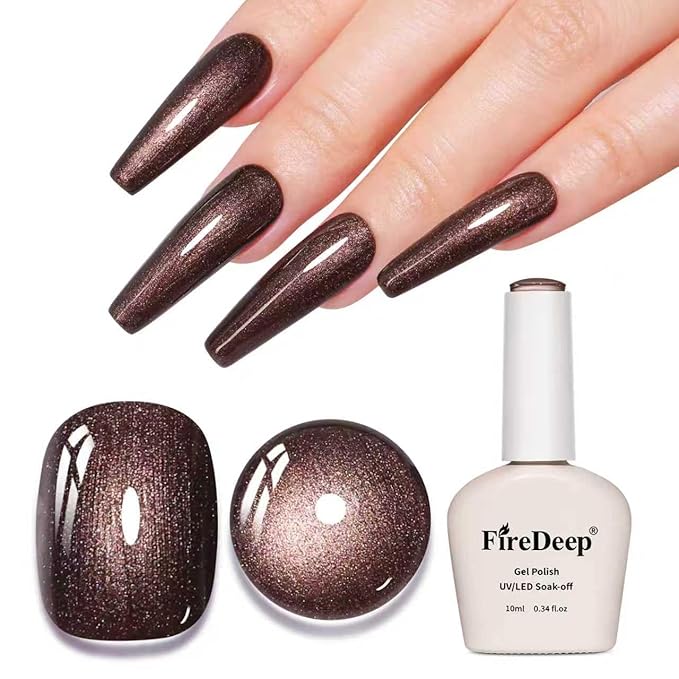 10ml Hema Free Glitter Gel Nail Polish Soak Off Long Lasting Brown Gel Polish Salon DIY at Home Gift for Women 1Pcs