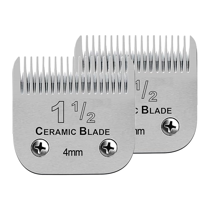 2 Packs 1-1/2 Detachable Replacement Ceramic Blades set,Compatible with Compatible with Andis/oster Classic 76/Star-Teq/Power-Teq/A5 Clipper,Cut Length 5/32"(4mm)