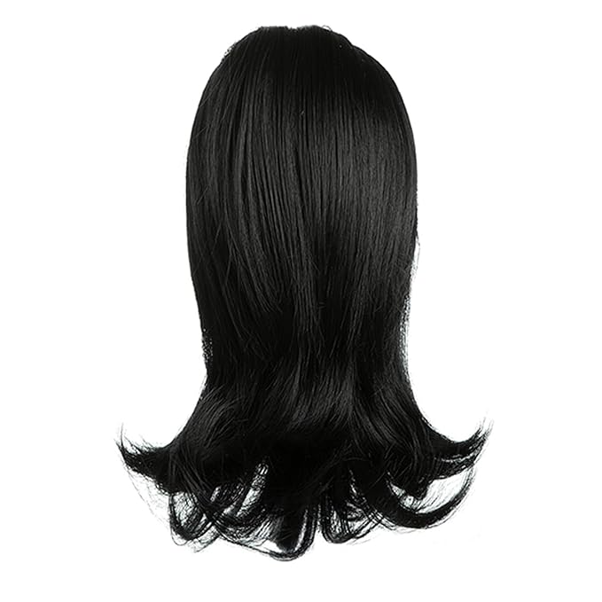 Ponytail Hair Extensions, 12 Inch Claw Clip Ponytail Hair Extensions for Women, Chin Clip Wigs, Soft Synthetic Wigs-Jet Black